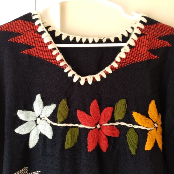 Vintage Handwoven Peru Dress Ethnic Hippy Boho Embroidered - Picture 3 of 15